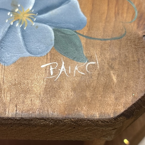 Vintage Wood China Wall Shelf Plate Rack Display Farmhouse Flower Painted. - Picture 13 of 15